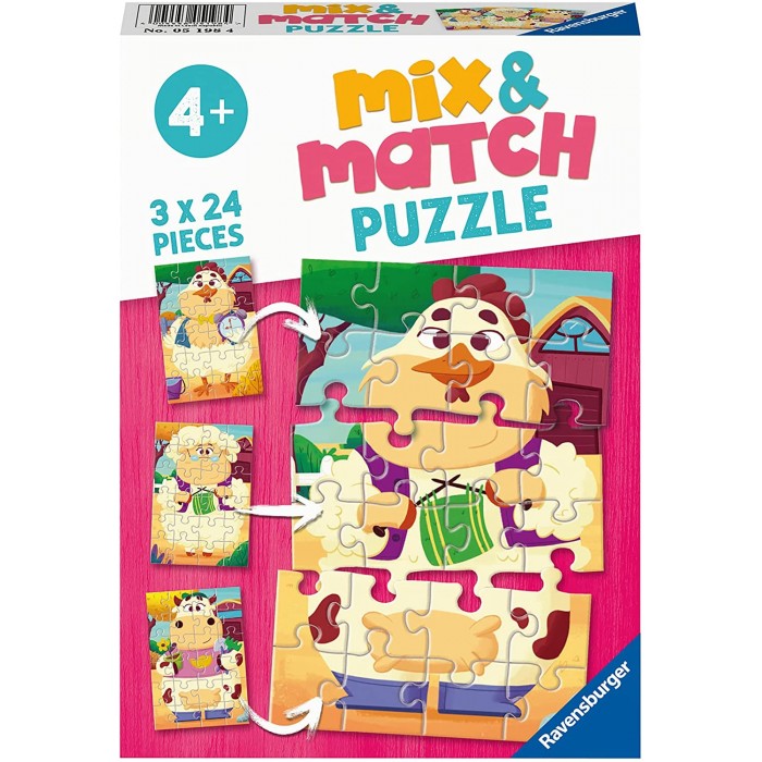 Mix and Match puzzle - Farm Animals