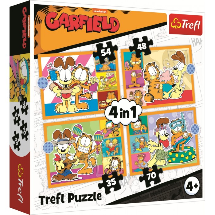 4 puzzle - Garfield Loves Lasagna