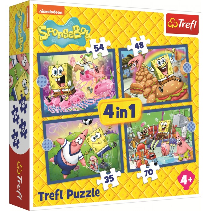 4 puzzle - SpongeBobov podvodni život