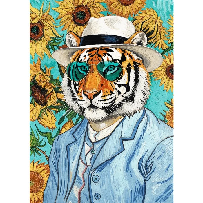 Puzzle Pets as Art - Gospodin Tigar i suncokreti