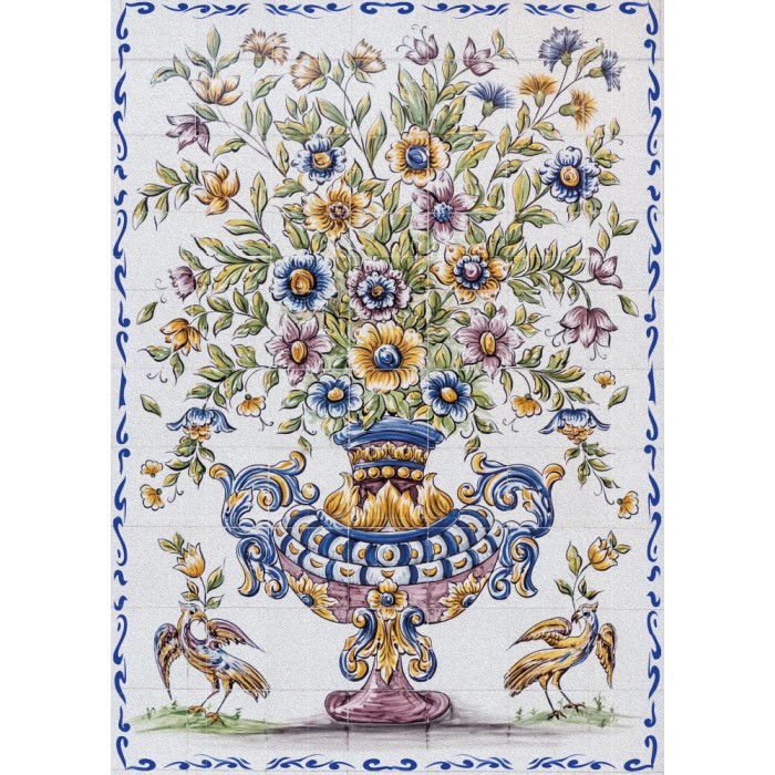 Puzzle Art on Tiles - Vaza s cvijećem