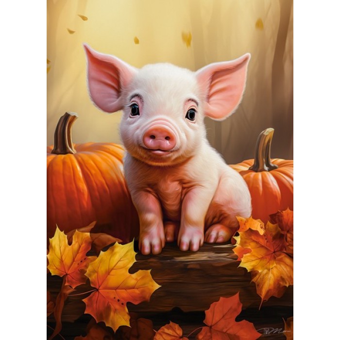 Puzzle Slatko prase u jesen