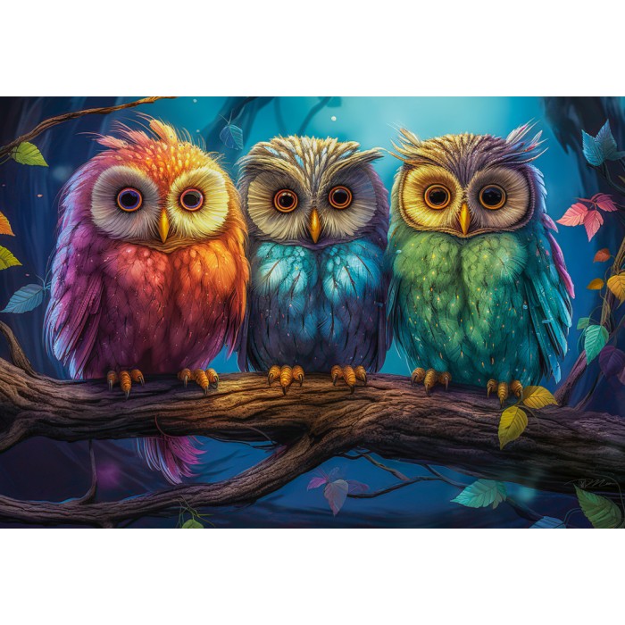 Puzzle Tri male sove