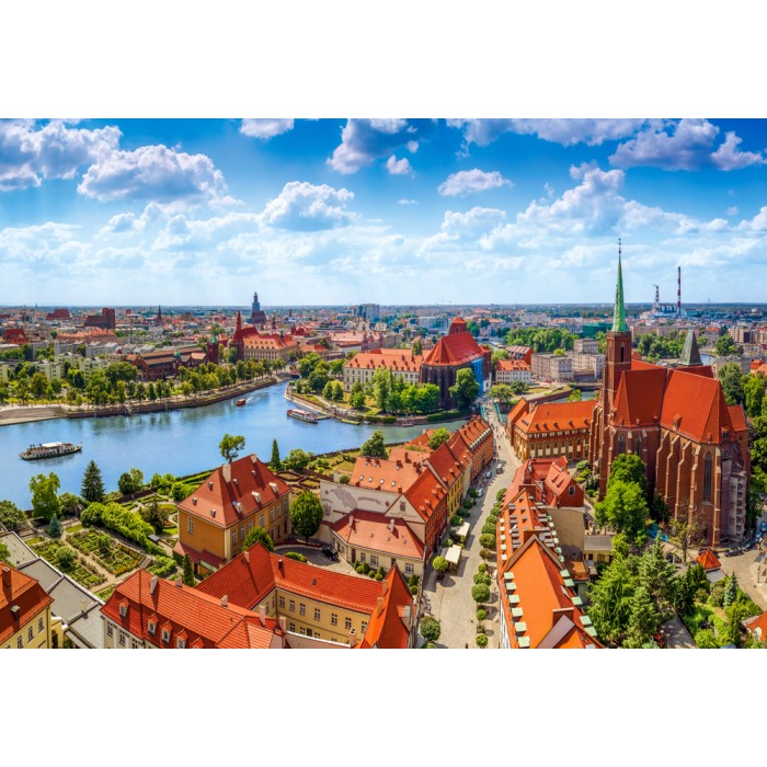 Puzzle Zračni snimak Vroclava, Poljska