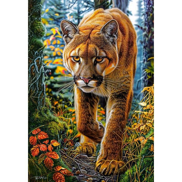 Puzzle Planinski lav u šumi