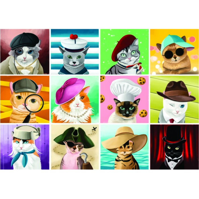 Puzzle Cats with Hats