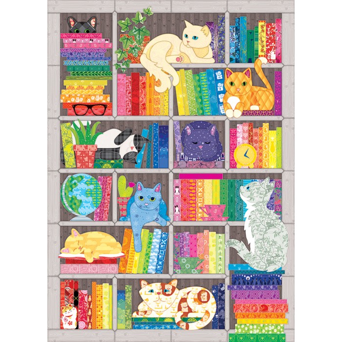 Puzzle Rainbow Cat Quilt