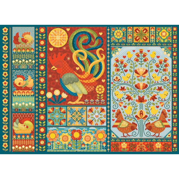 Puzzle Scandi Chicken Quilt