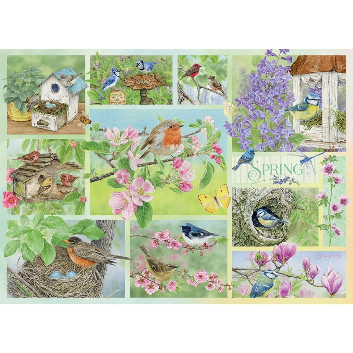 Puzzle Vrtne ptice u proljeće