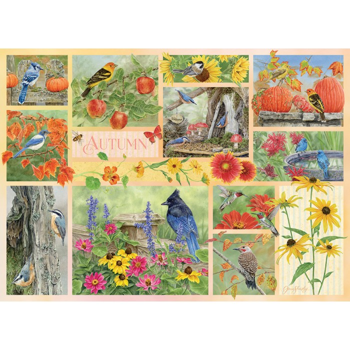 Puzzle Vrtne ptice u jesen