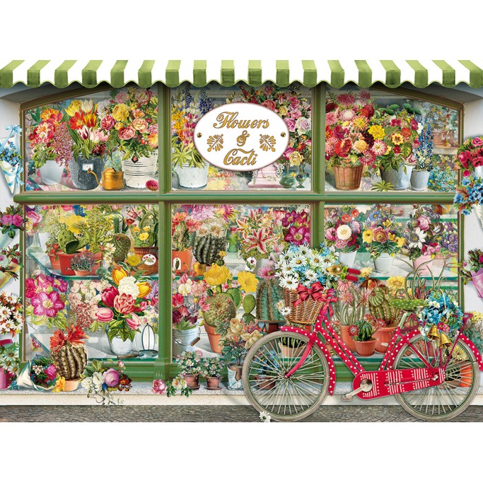 Puzzle XXL dijelovi - Flowers and Cacti Shop