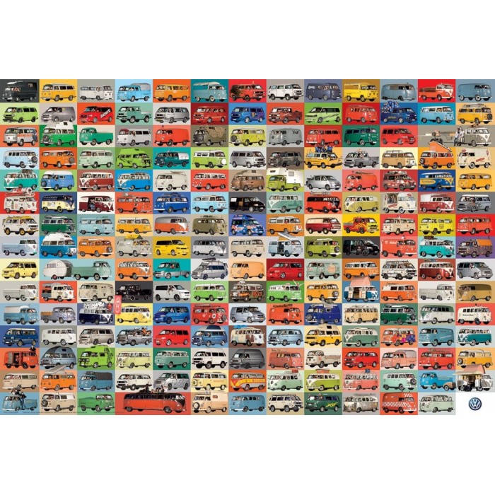 Puzzle Volkswagon Groovy Bus Collage