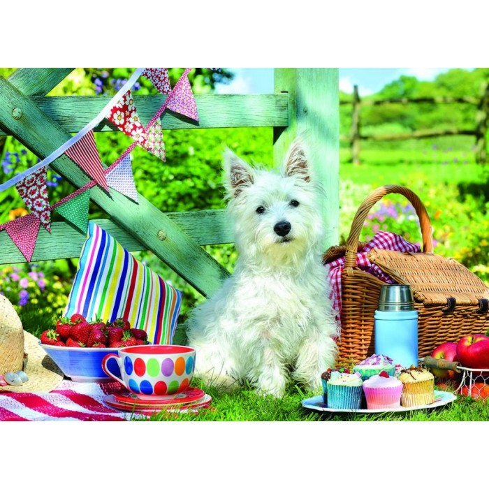 Puzzle XXL dijelovi - Scottie Dog Picnic