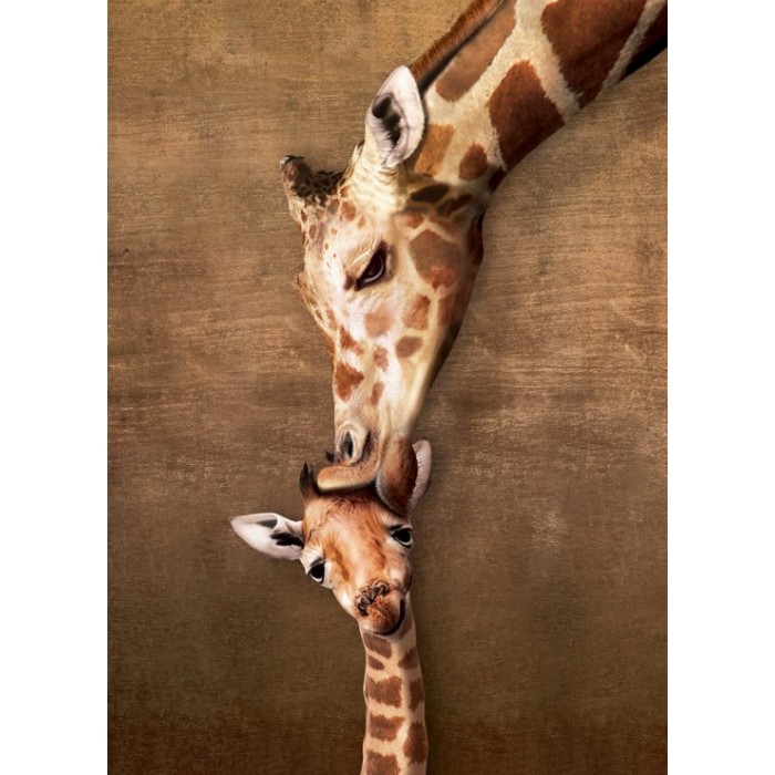 Puzzle XXL dijelovi - Giraffe Mother's Kiss