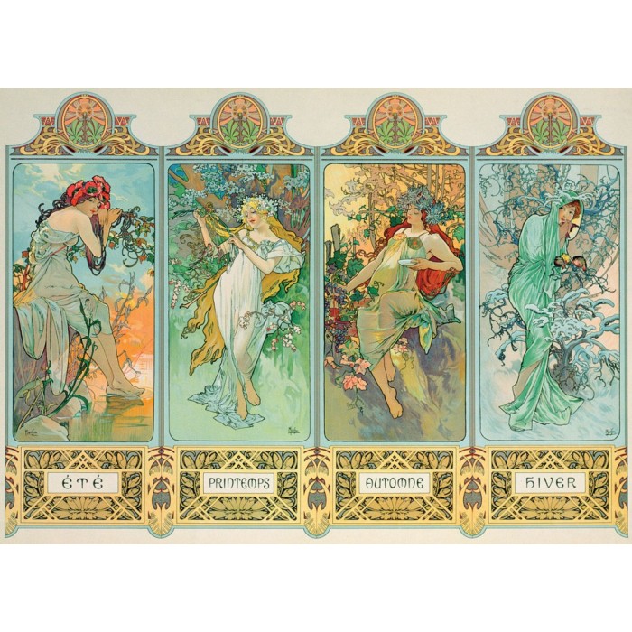 Puzzle Mucha Alfons: Four Seasons