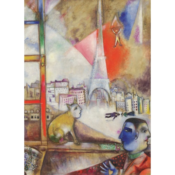 Puzzle Marc Chagall - Pariz kroz prozor (detalj)