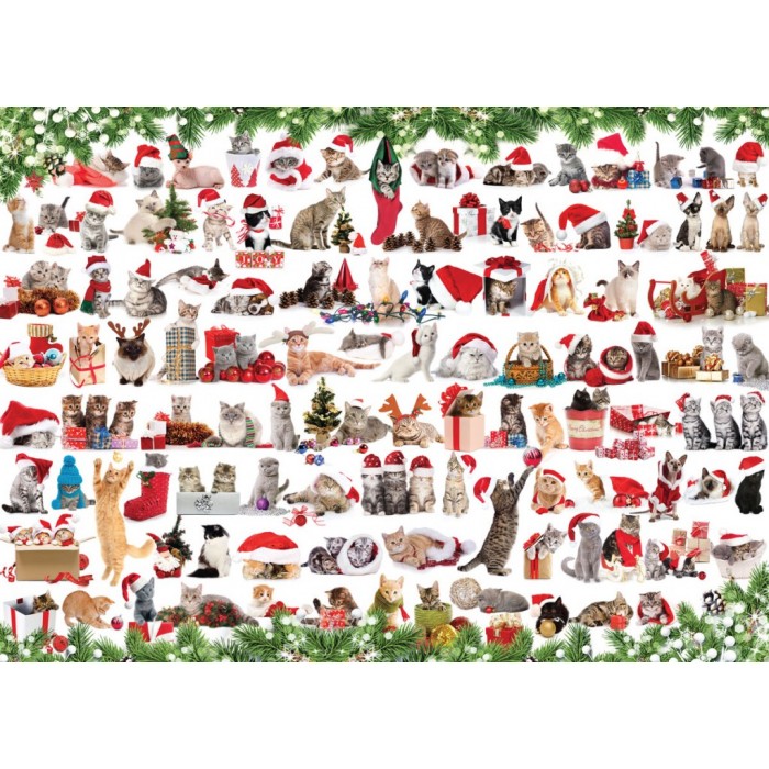 Puzzle Božićna mačka