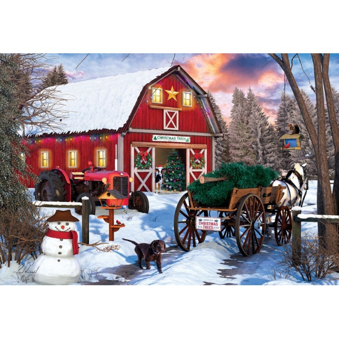 Puzzle Holiday Farm Tin