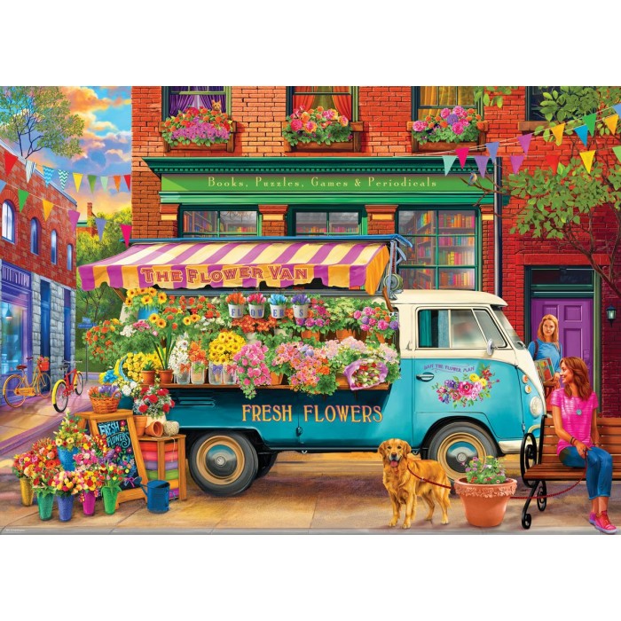 Puzzle Kolica s cvijećem