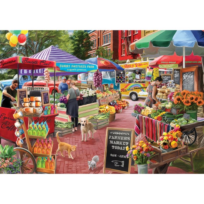 Puzzle Connecting Pieces - A day at the Farmers Market