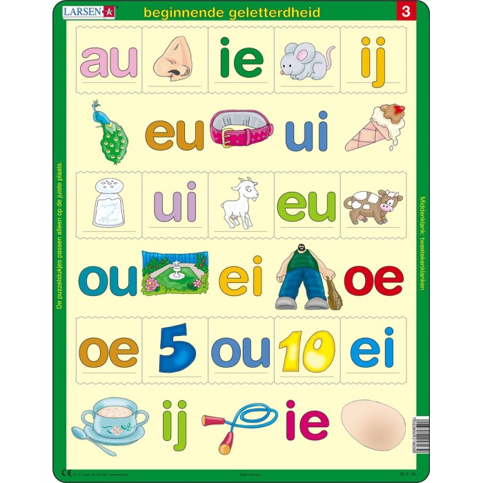 Puzzle s okvirom - Beginnende geletterdheid 3 (na nizozemskom)
