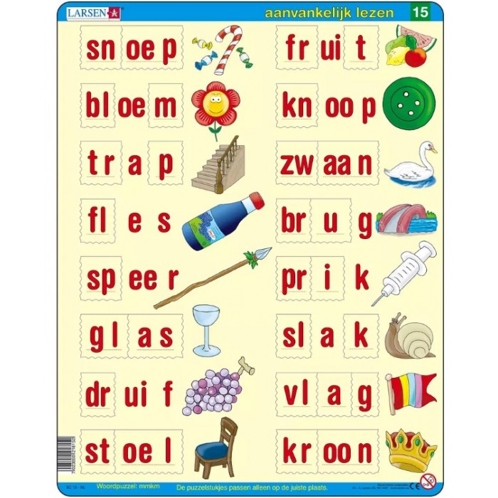 Puzzle s okvirom - Nauči čitati nizozemski 4