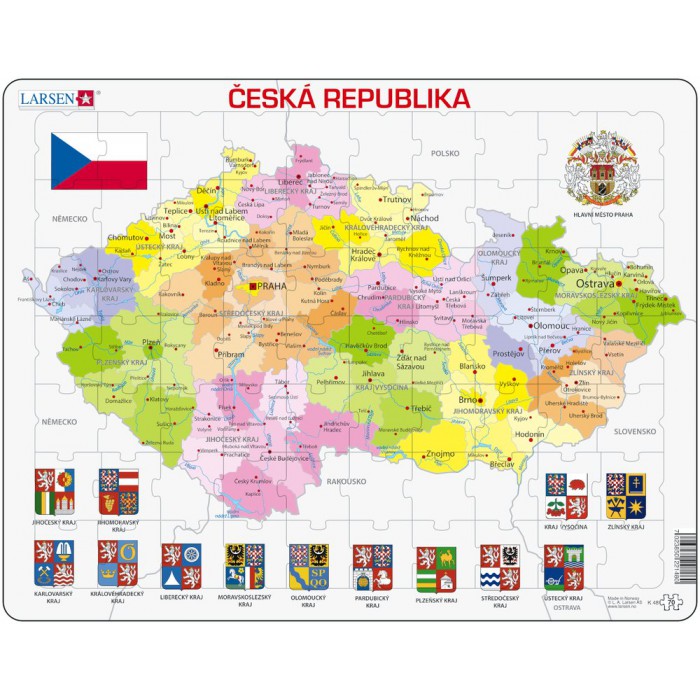 Puzzle s okvirom - Češka (na češkom)
