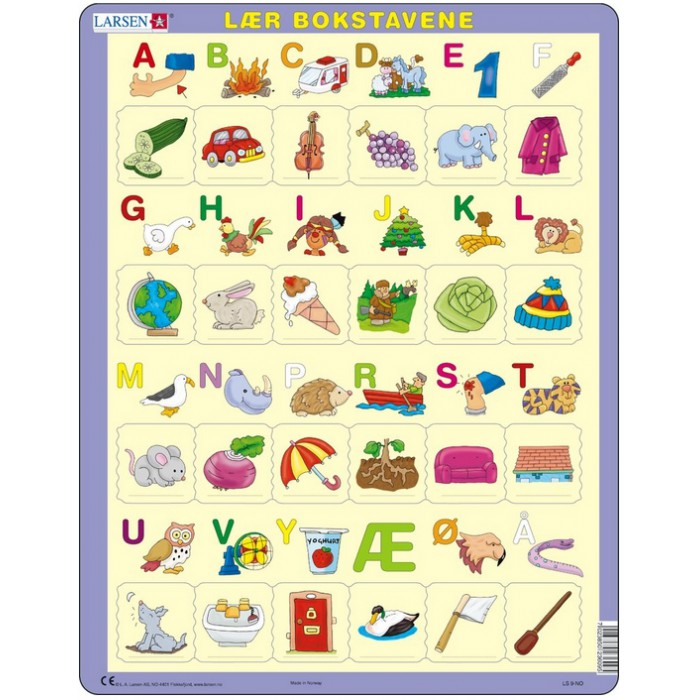 Puzzle s okvirom - Učimo čitati norveški 1
