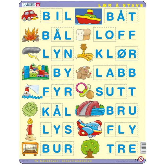 Puzzle s okvirom - Učimo slovkati 4 (na norveškom)