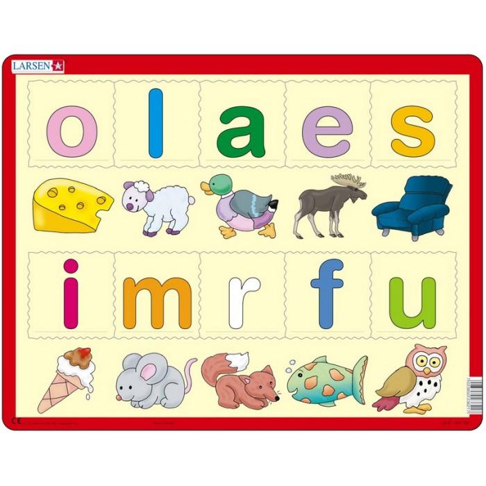 Puzzle s okvirom - Lær bokstavene (små) (na norveškom)