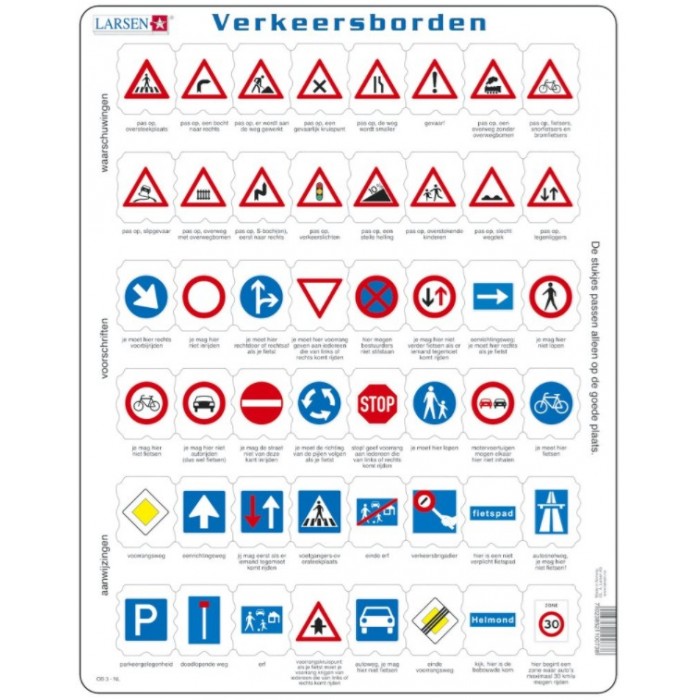 Puzzle s okvirom - Verkeersborden (na holandskom)