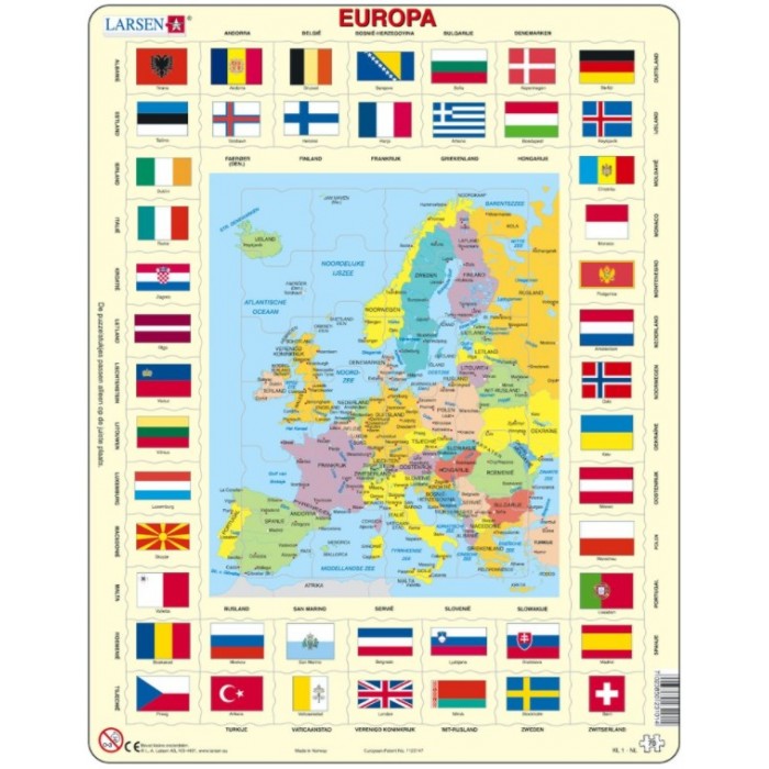 Puzzle s okvirom - Europa (nizozemski)