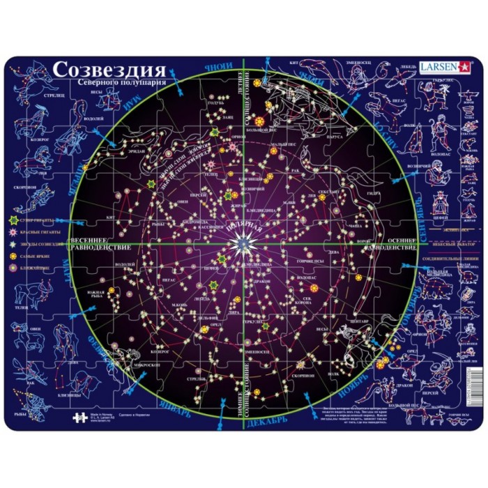 Puzzle s okvirom - Sazviježđa (na ruskom)