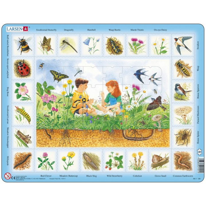 Puzzle s okvirom - Na livadi (na engleskom)