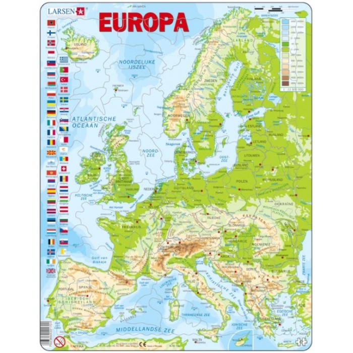 Puzzle s okvirom - Evropa (na nizozemskom)