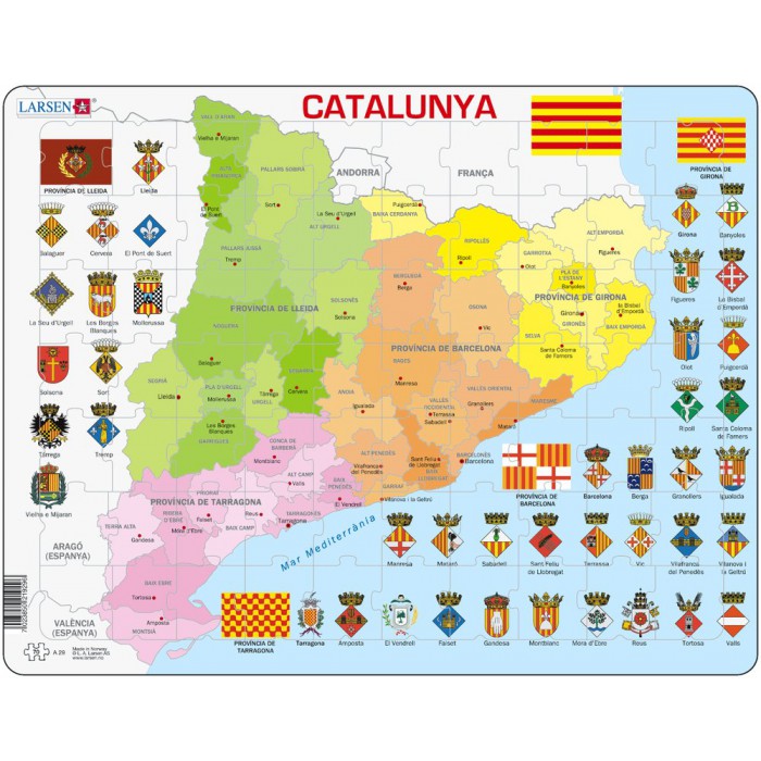 Puzzle s okvirom - Katalonija (na katalonskom)