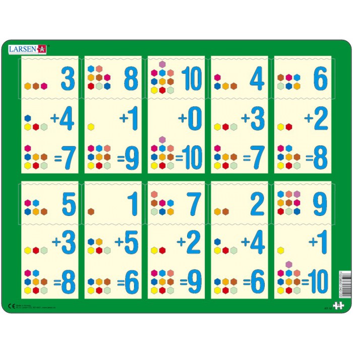 Puzzle s okvirom - Matematika: Sabiranje od 1 do 10