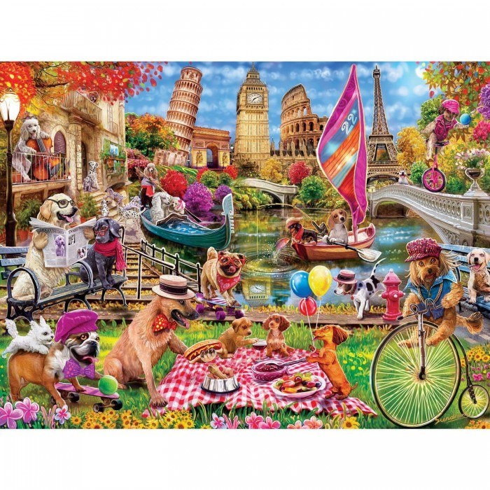 Puzzle XXL dijelovi - Medley - Dog Gone Days - EZ Grip