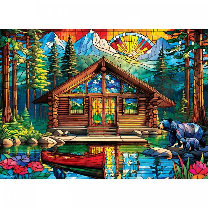 Puzzle Stained Glass - Usamljena vikendica