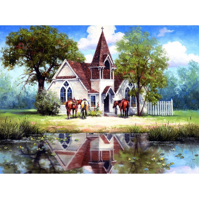 Puzzle Odraz seoske crkve