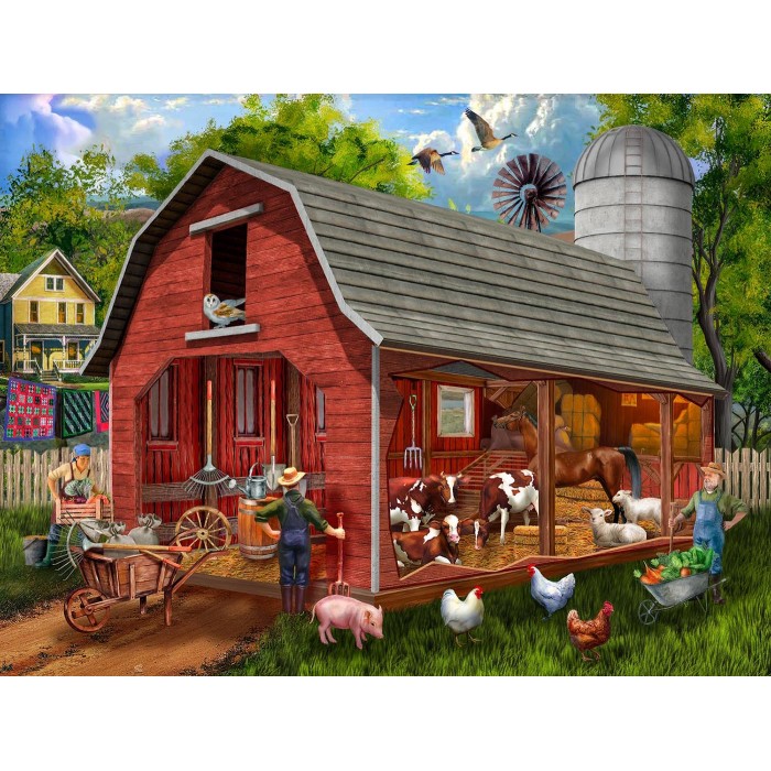 Puzzle XXL dijelovi - Stara crvena štala