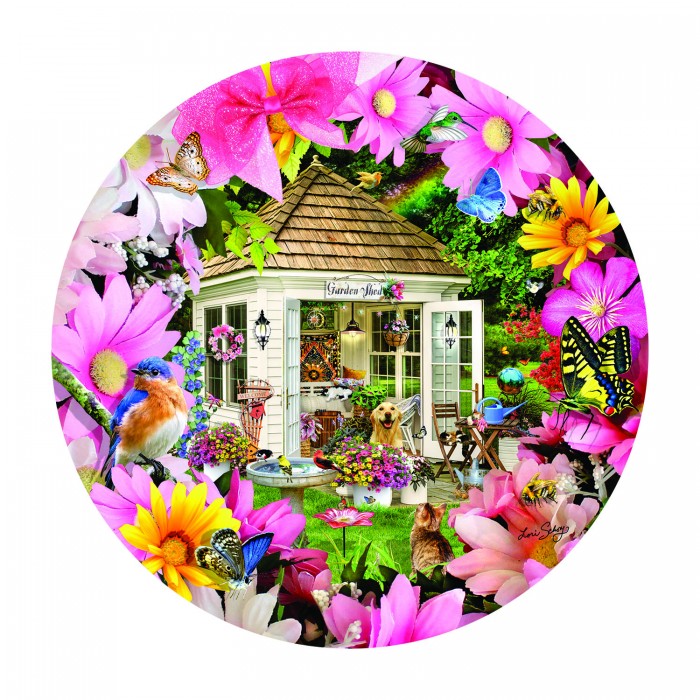 Puzzle Garden Shed in Flower