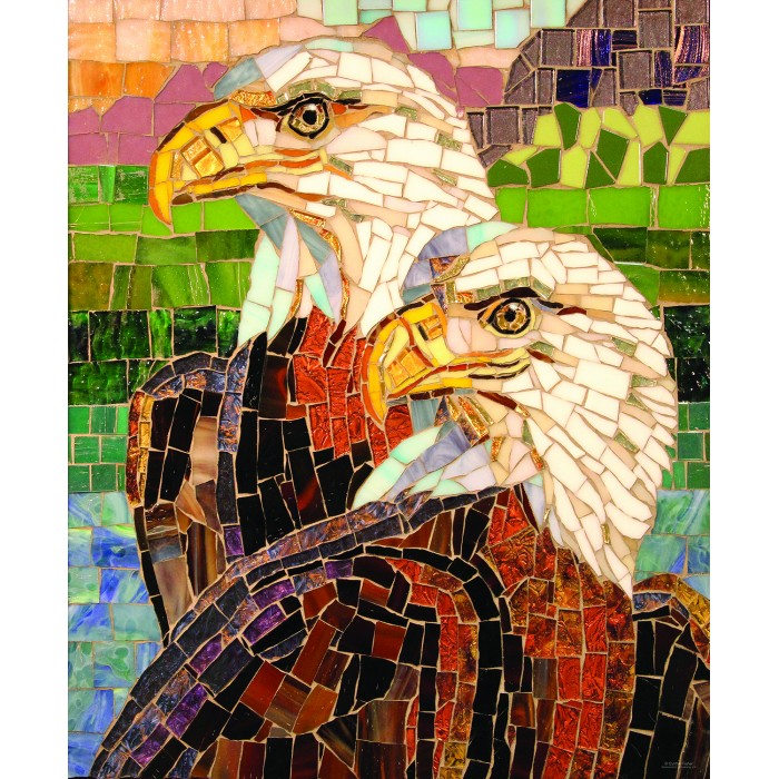 Puzzle Stained Glass Eagles