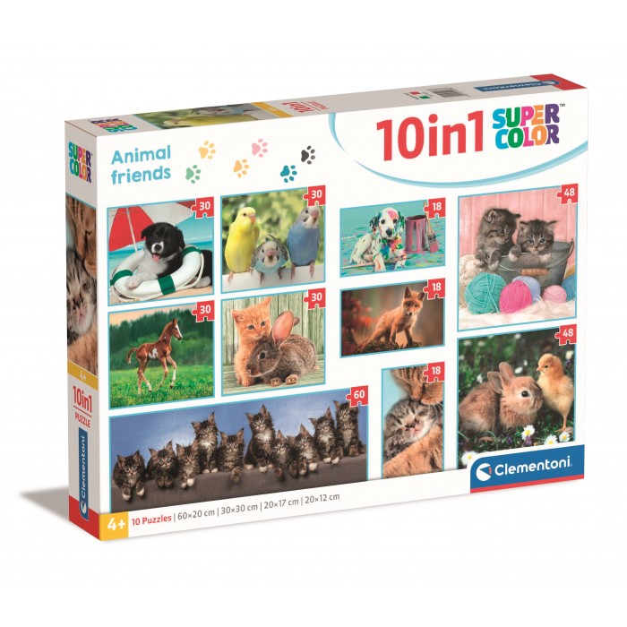 Puzzle kutija 10 u 1 - Životinjski prijatelji