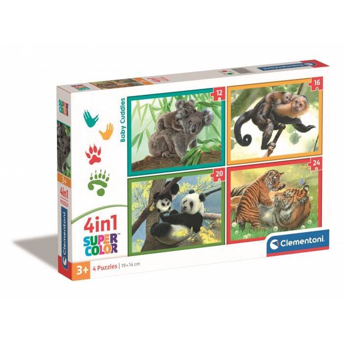 Puzzle 4 u 1 - Majke i mladunci životinja