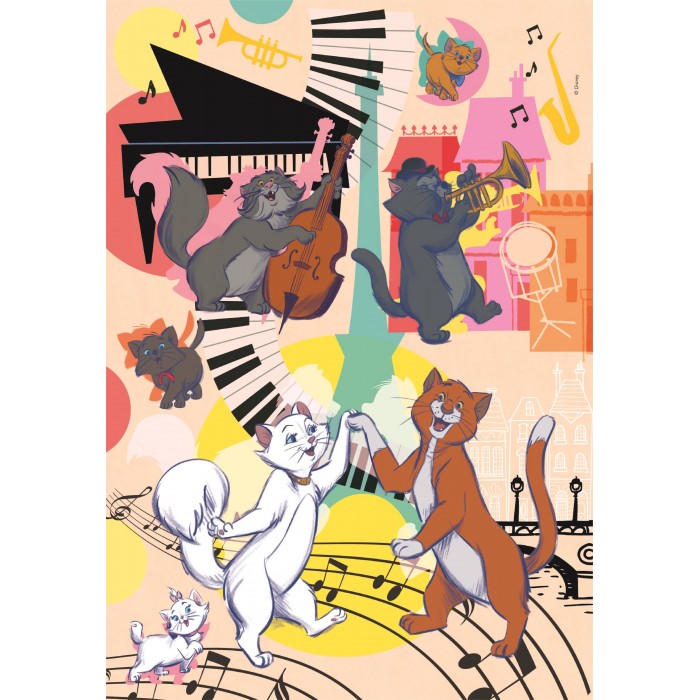 Puzzle Magic Light - Aristocats: Porodična fotografija