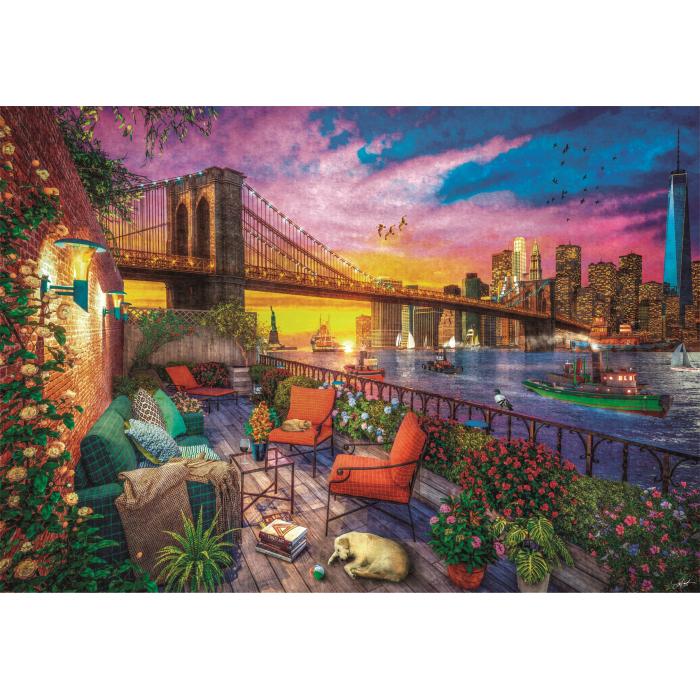 Puzzle Manhattan balkon, zalazak sunca