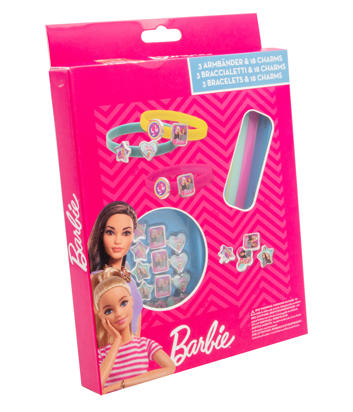 Barbie - 3 plastične narukvice s 18 privjesaka za nizanje