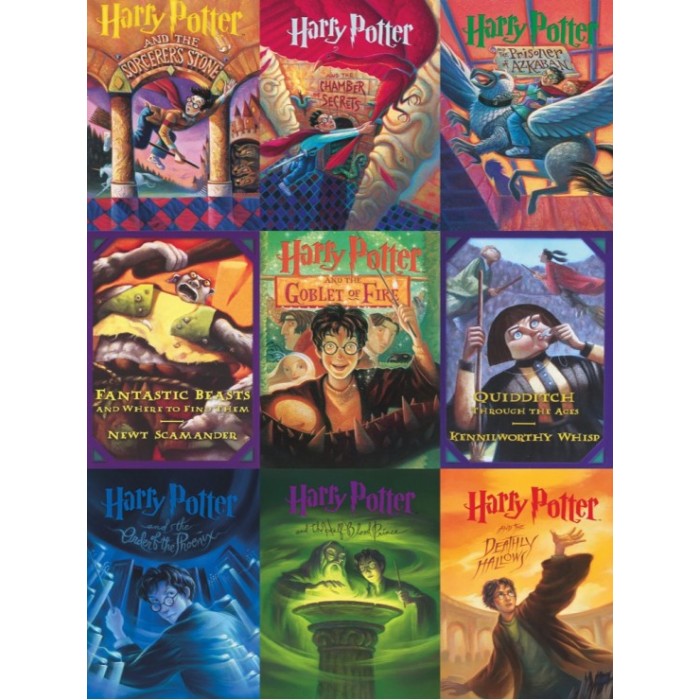 Puzzle XXL dijelovi - Harry Potter - Book Cover Collage