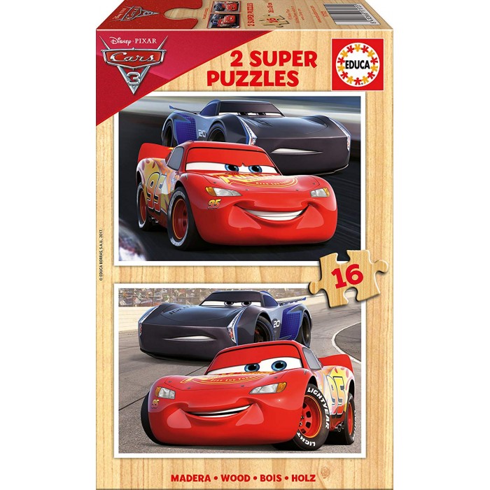 2 drvene puzzle - Cars